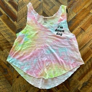 VS Pink Tie Dye Flowy Yoga Tank | I’m Down Dog